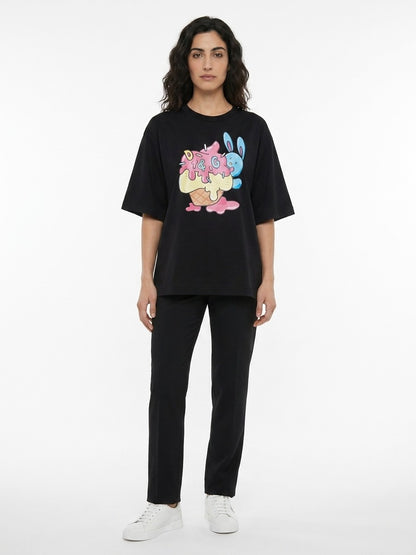 Dolce & Gabbana Black Cotton T-Shirt - Women's XL