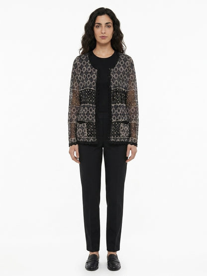 Dolce & Gabbana Gray Silk Cardigan