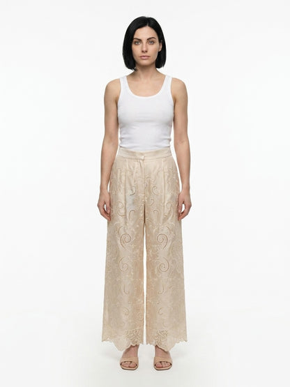 Dolce & Gabbana Beige Cotton Casual Pants