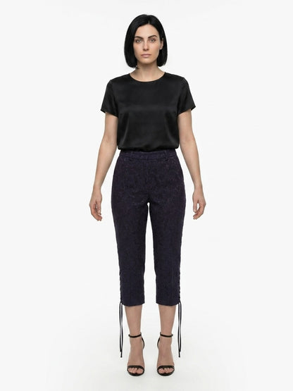 Dolce & Gabbana Black Cotton Cropped Pants