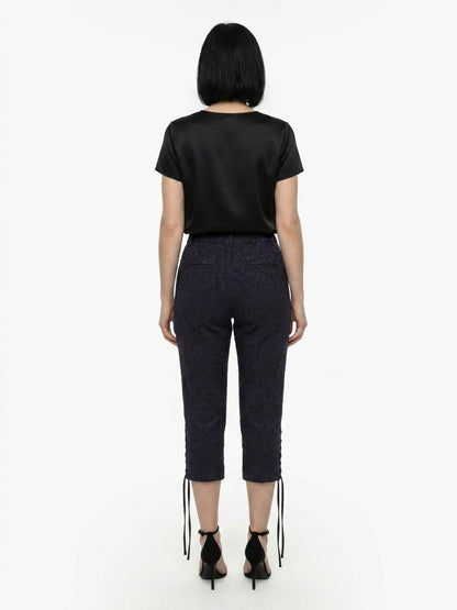 Dolce & Gabbana Black Cotton Cropped Pants