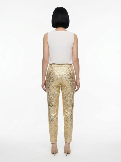 Dolce & Gabbana Gold Polyamide Casual Pants