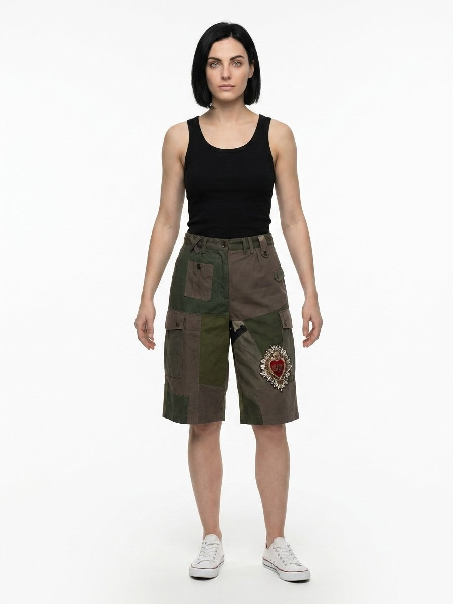 Dolce & Gabbana Army Cotton Shorts for Women - IT38|XS