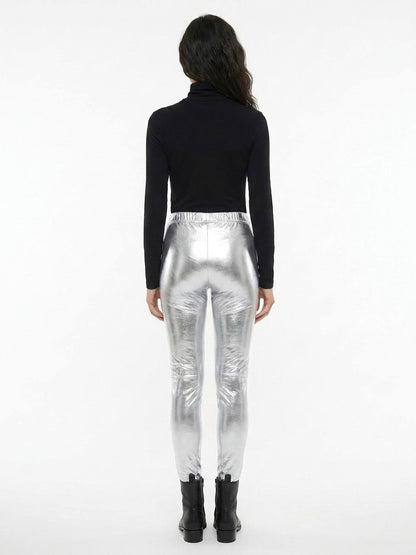 Dolce & Gabbana Silver Elastane Casual Pants