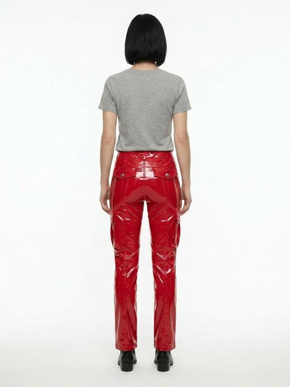 Dolce & Gabbana Red Elastane Cargo Pants