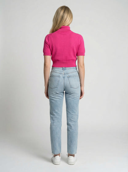 Dolce & Gabbana Pink Silk Turtleneck Pullover - IT40|S