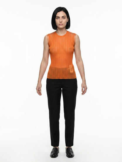 Dolce & Gabbana Orange Polyester Tank Top - IT48 | XL