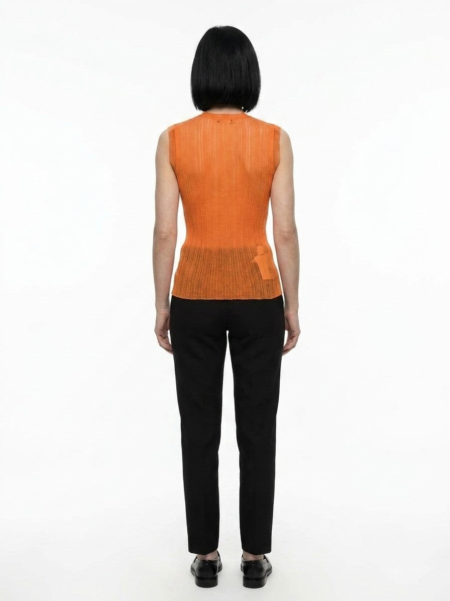 Dolce & Gabbana Orange Polyester Tank Top - IT48 | XL