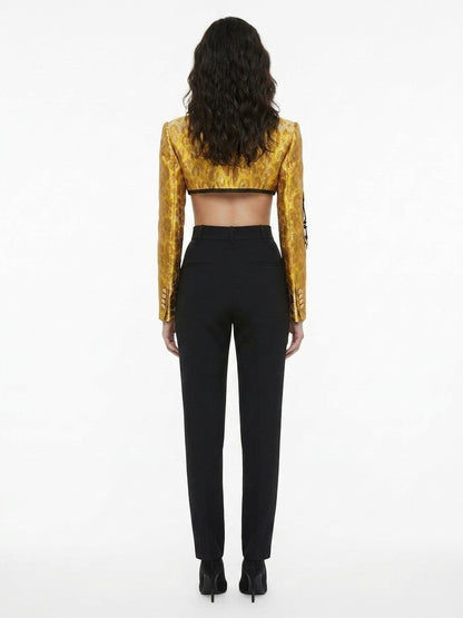 Dolce & Gabbana Yellow Elastane Jacket
