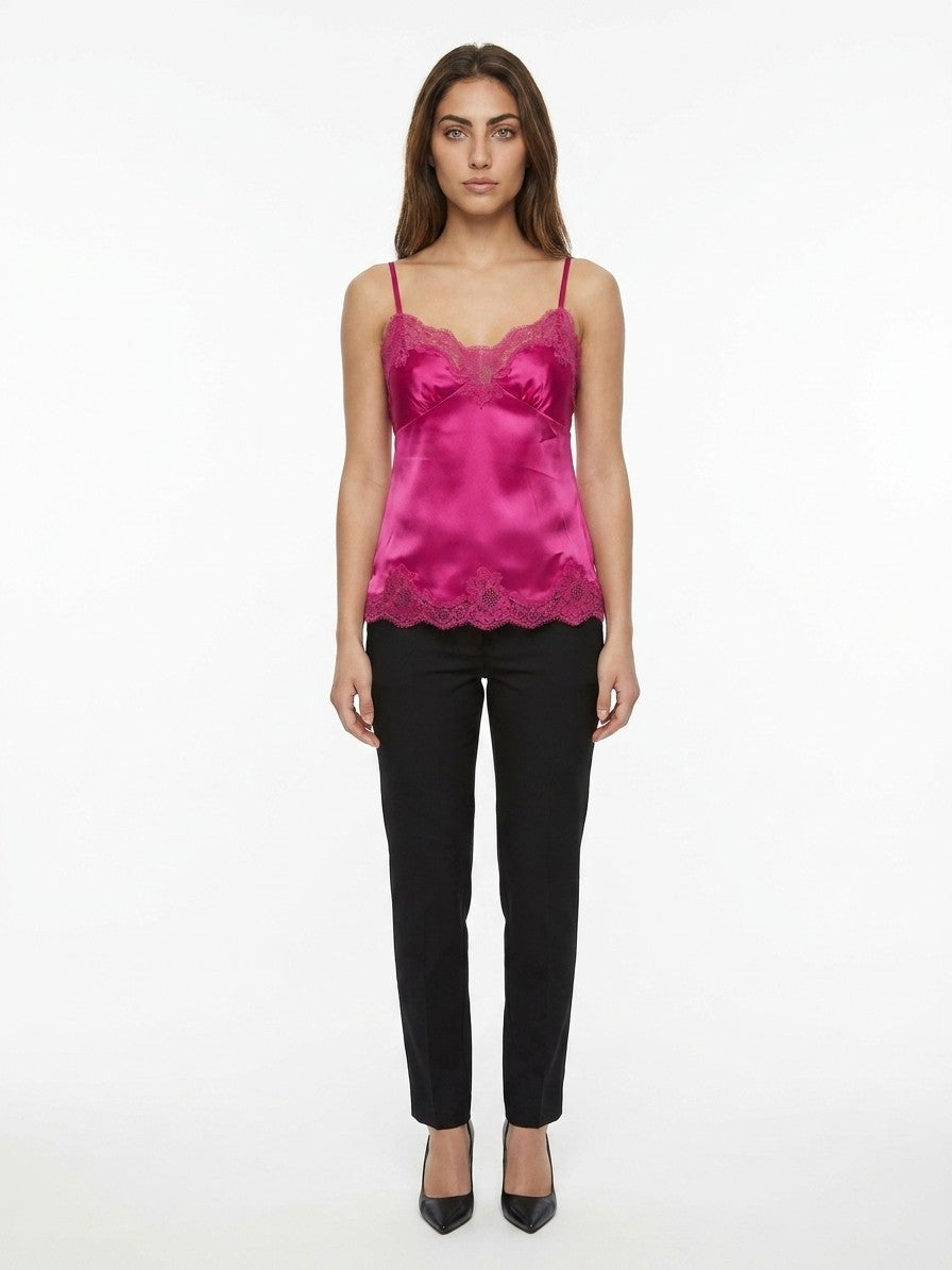 Dolce & Gabbana Pink Elastane Sleeveless T-Shirt
