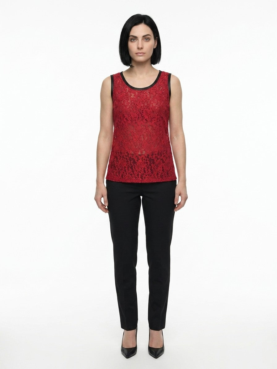 Dolce & Gabbana Red Acetate Sleeveless T-Shirt
