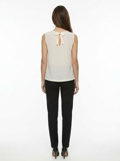 Dolce & Gabbana White Silk Sleeveless T-Shirt