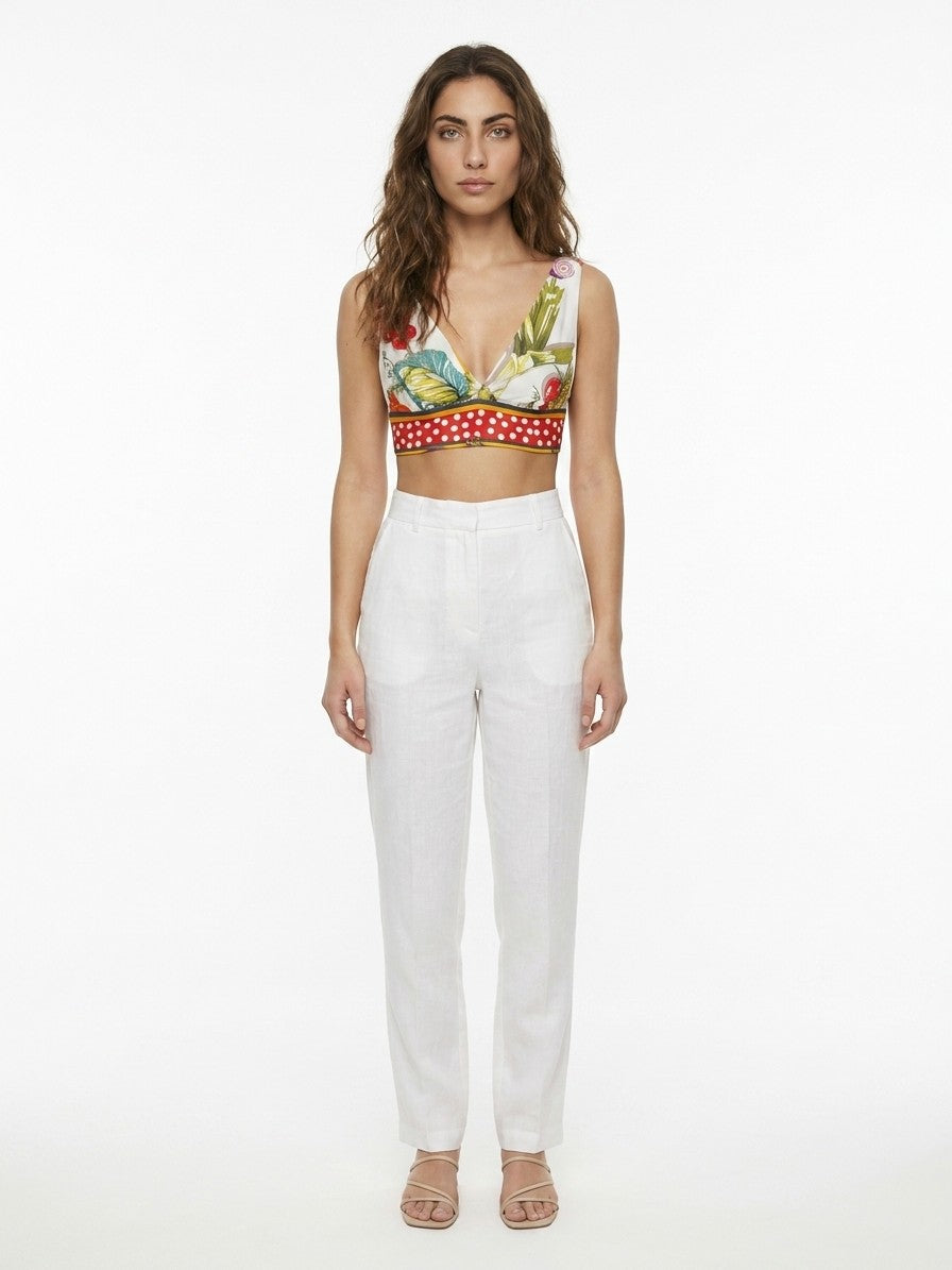 Dolce & Gabbana Multicolor Silk Sleeveless T-Shirt