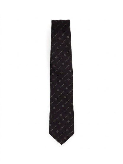 Givenchy Black And White Silk Tie