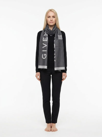 Givenchy Gray Silk Scarf