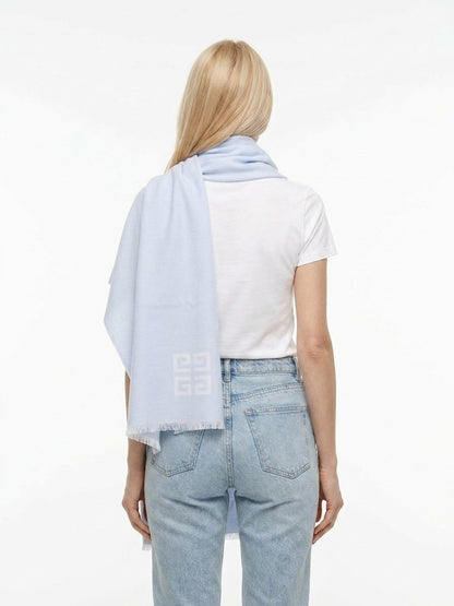 Givenchy Blue Wool Scarf