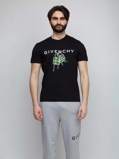 Givenchy Black Cotton Sportswear Slim Fit T-Shirt