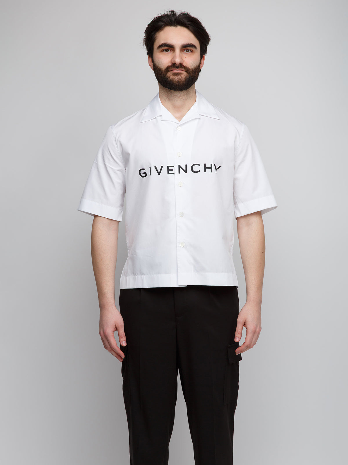 Givenchy Bicolor Cotton Shortsleeve Shirt
