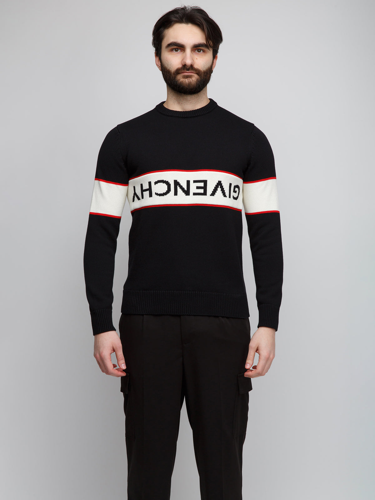 Givenchy Black Cotton Upside Down Sweater