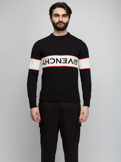 Givenchy Black Cotton Upside Down Sweater
