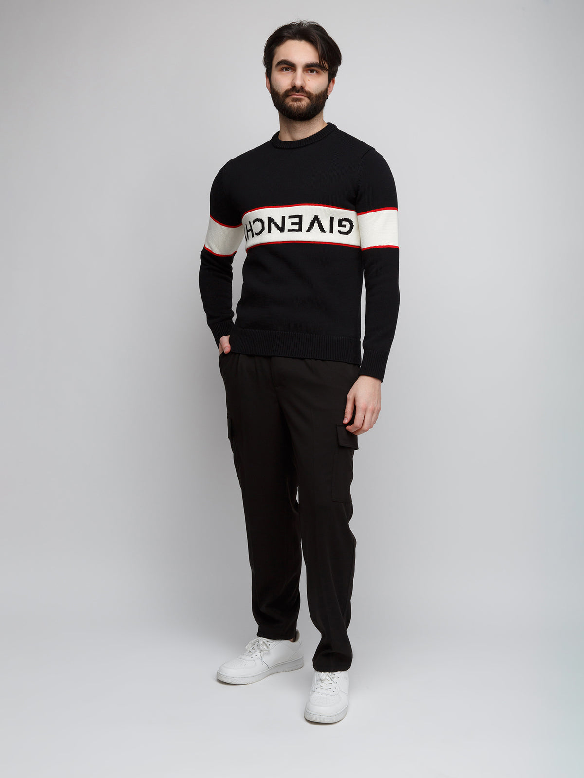 Givenchy Black Cotton Upside Down Sweater