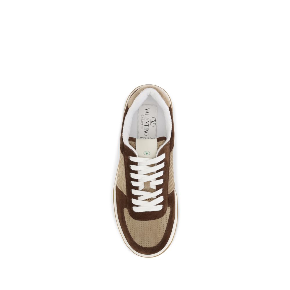 Valentino Garavani Brown Napa Leather / Calf Bos Taurus Sparry Sneakers