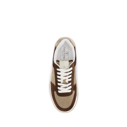 Valentino Garavani Brown Napa Leather / Calf Bos Taurus Sparry Sneakers