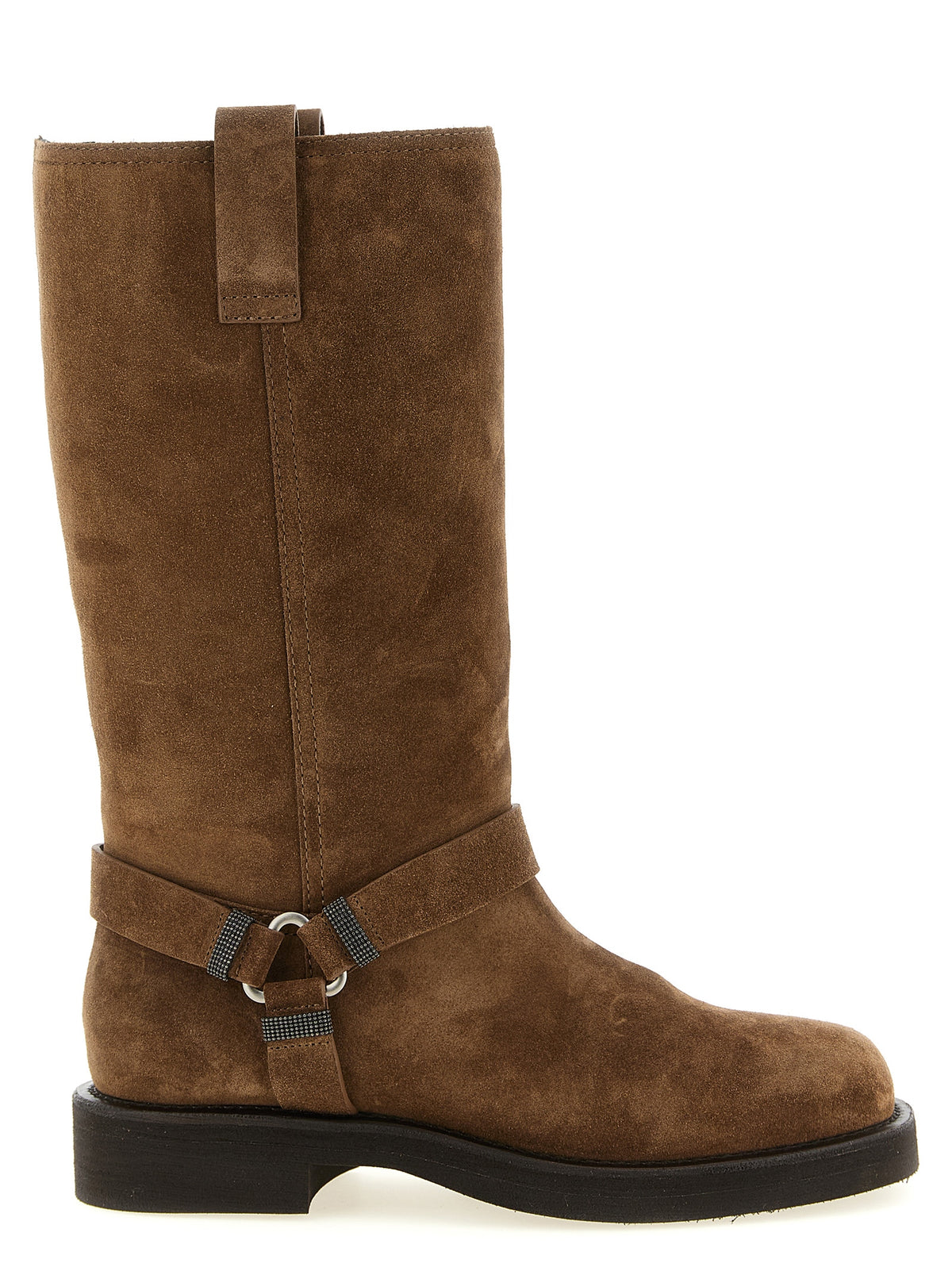 Brunello Cucinelli Brown Calfskin Over The Knee Boots