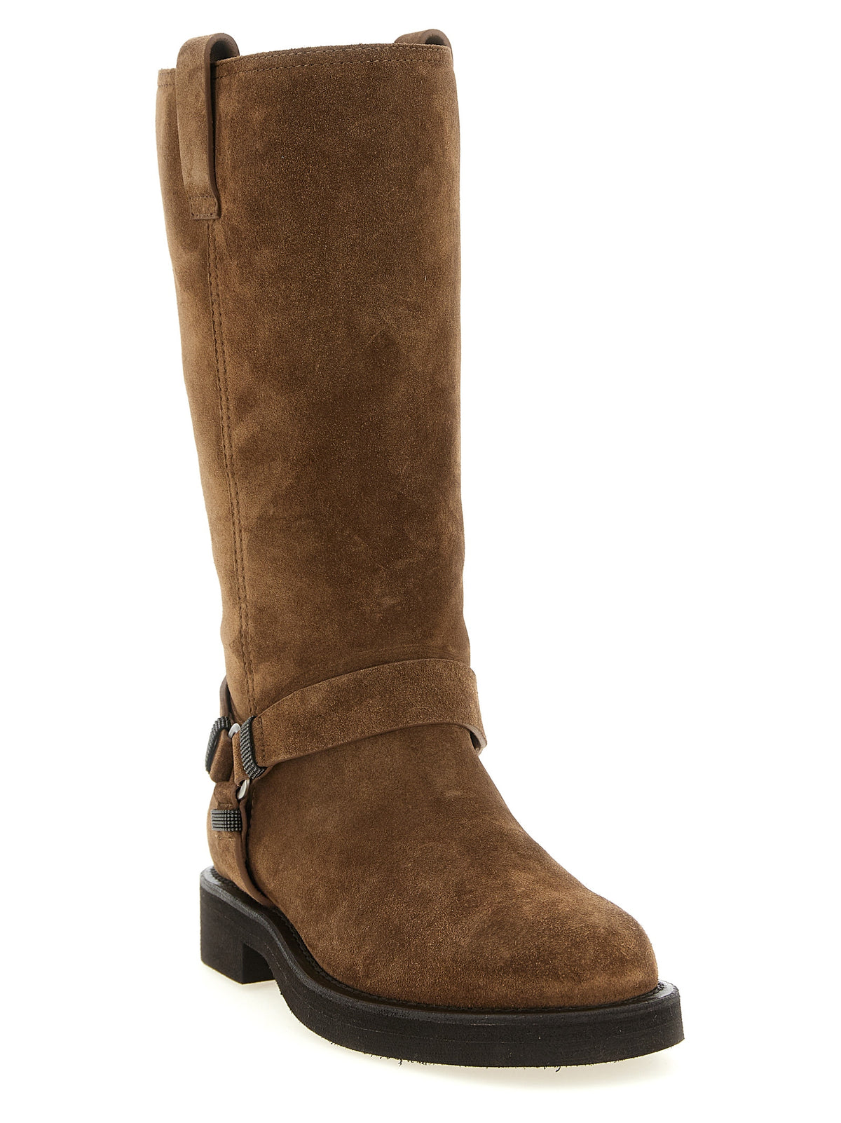 Brunello Cucinelli Brown Calfskin Over The Knee Boots