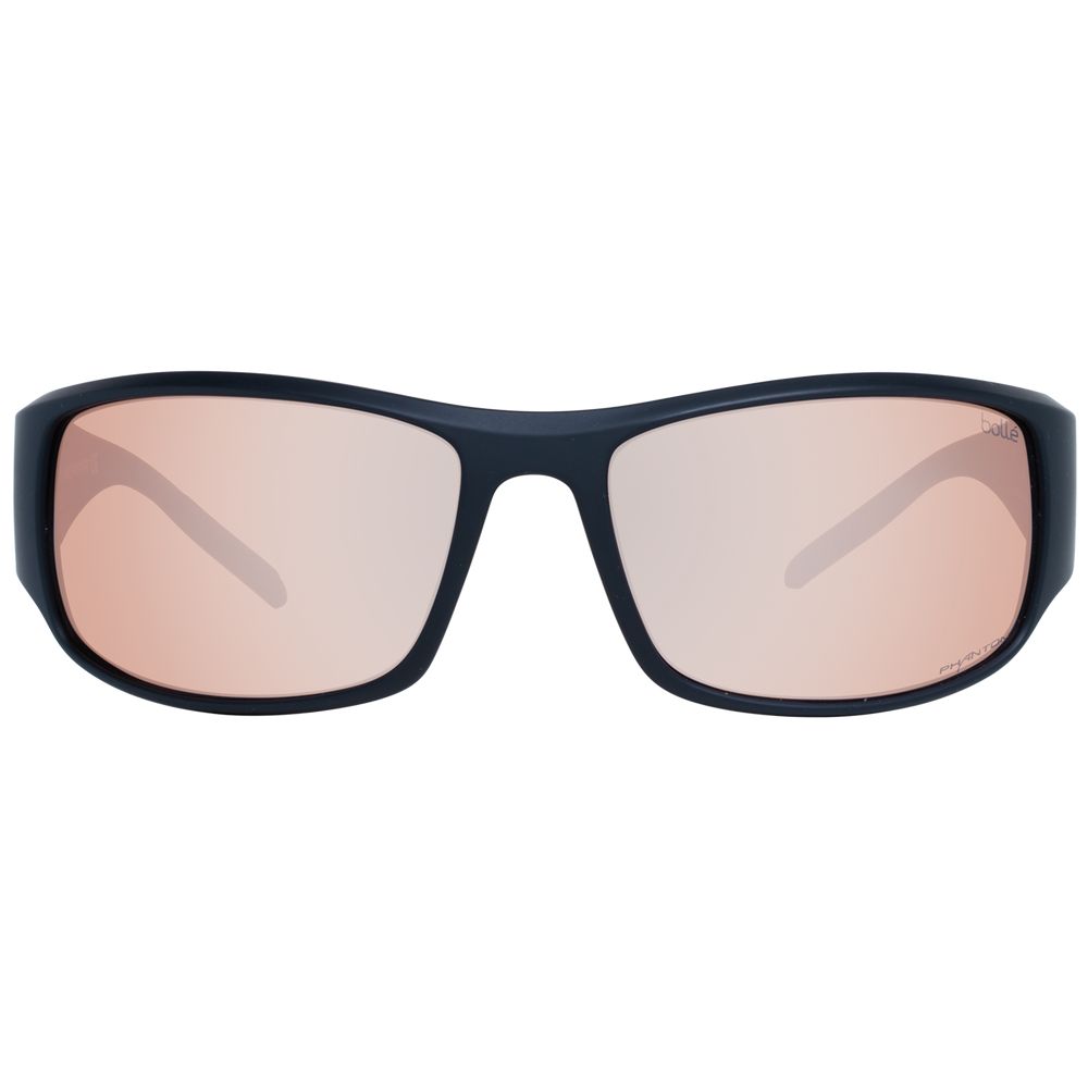 Bolle Black Rectangle Sunglasses with Brown Mirrored Lenses
