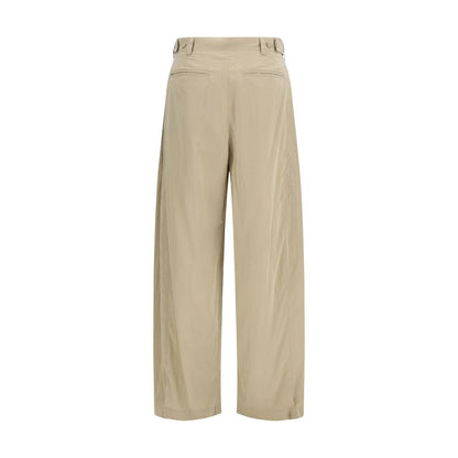 The Row Beige Silk Casual Pants