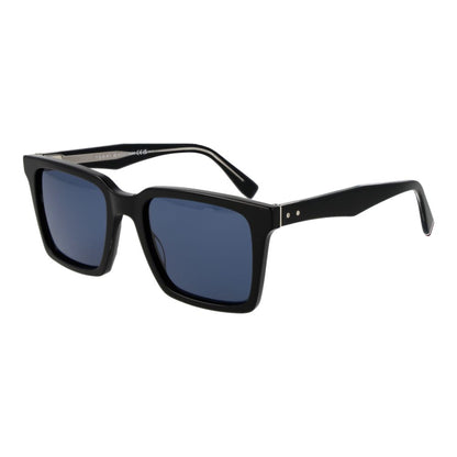 Tommy Hilfiger Men’s Square Sunglasses – Black Frame with Blue Lenses, 53mm