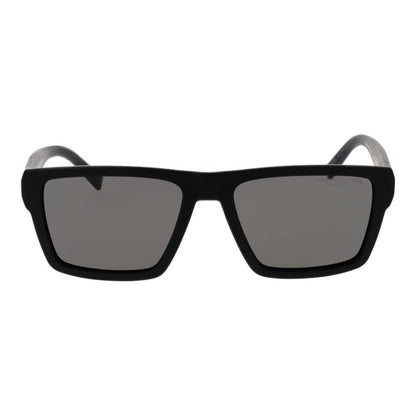 Tommy Hilfiger Men’s Sunglasses – Black Square Frame, Grey Polarized Lenses