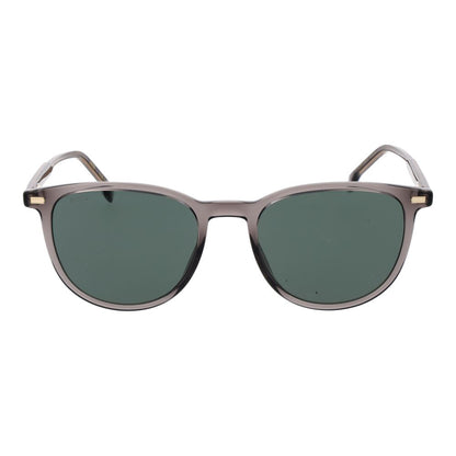 Hugo Boss Men's Sunglasses – Grey Full-Rim Frame, Green Lenses