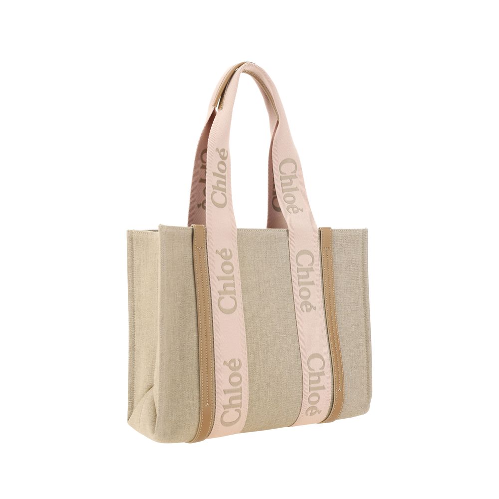 Chloé Brown Linen Shoulder Bag