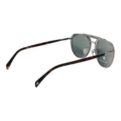 David Beckham Men's Silver Metal Sunglasses – Green Polarized Lenses