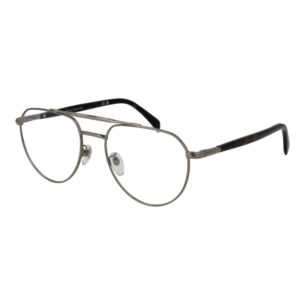 David Beckham Men's Silver Metal Sunglasses – Green Polarized Lenses