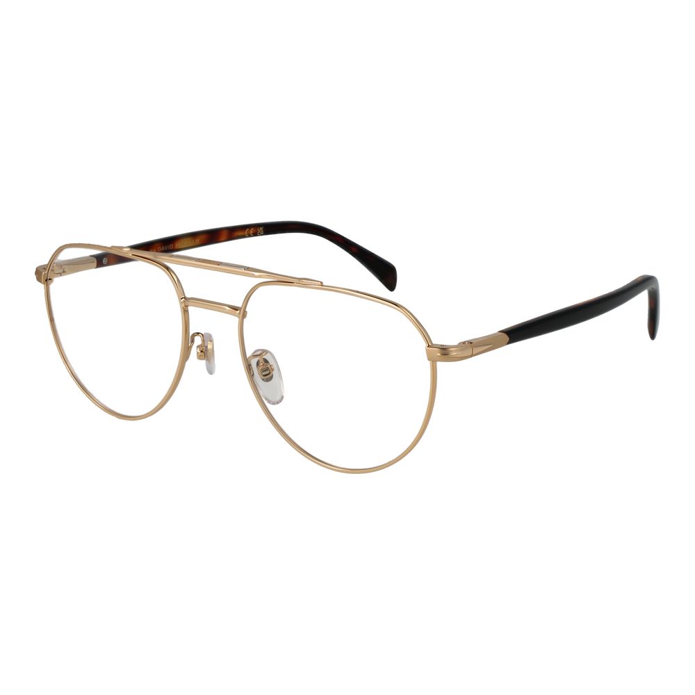 David Beckham Men's Gold Metal Aviator Sunglasses with Blue Polarized Gradient Lenses