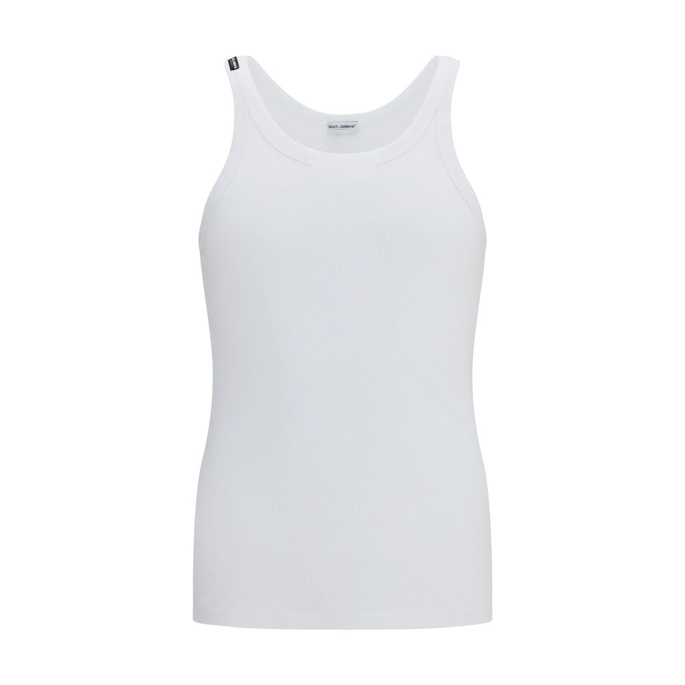 Dolce & Gabbana White Cotton Tank Top