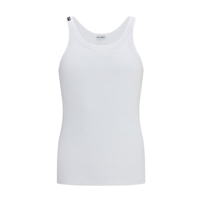 Dolce & Gabbana White Cotton Tank Top