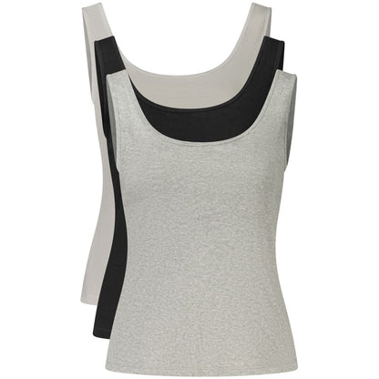 Calvin Klein Black Cotton Tank Tops - Tri-Pack in Black, Grey, and White