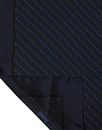 Dolce & Gabbana Dark Blue Silk Pocket Square Foulard Scarf 48cm x 48cm