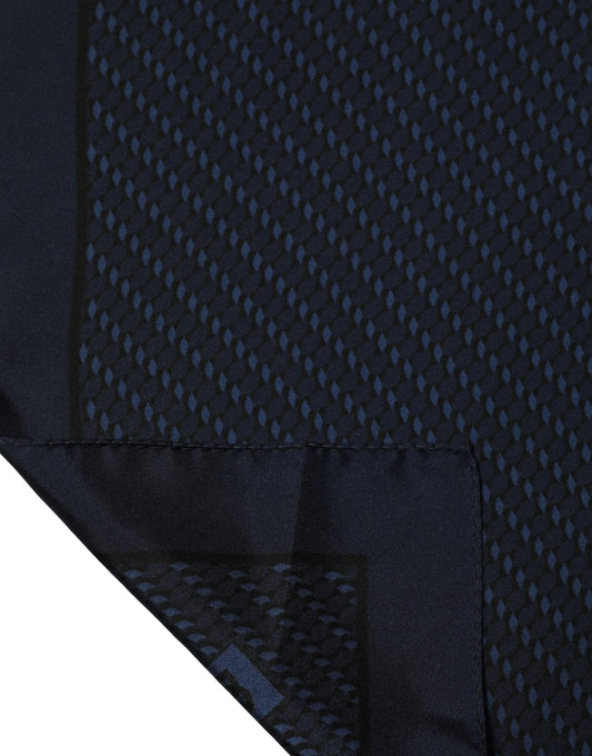 Dolce & Gabbana Dark Blue Silk Pocket Square Foulard Scarf 48cm x 48cm