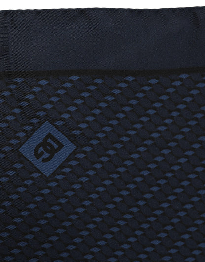 Dolce & Gabbana Dark Blue Silk Pocket Square Foulard Scarf 48cm x 48cm