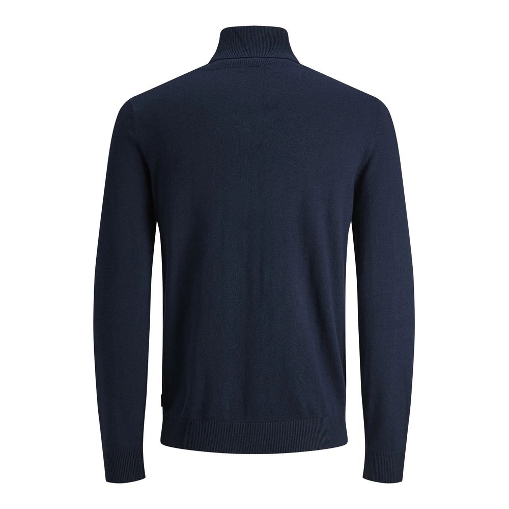 Jack Jones Blue Cotton Turtleneck