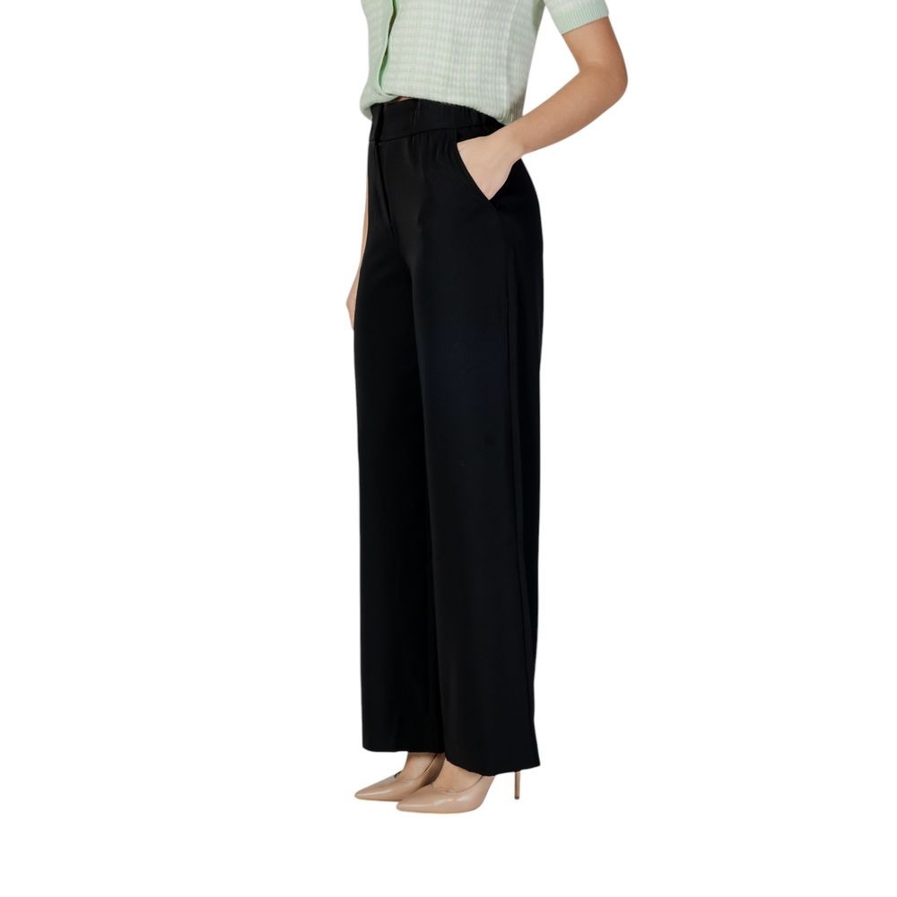 Morgan De Toi Black Polyester Casual Pants