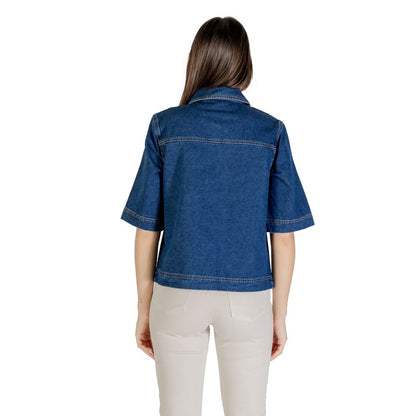 Only Blue Cotton Shortsleeve Shirt