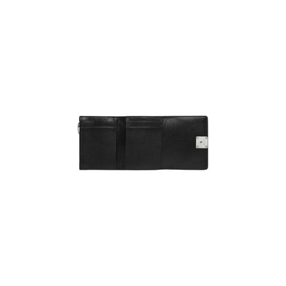 Calvin Klein Black Leather Wallet - EMBLEM HW PEBBLE TRIFOLD W/ZIP LV04F1128G