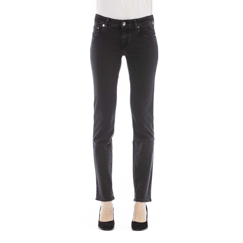 Black Cotton Women's Jeans
