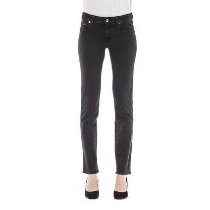 Black Cotton Women's Jeans